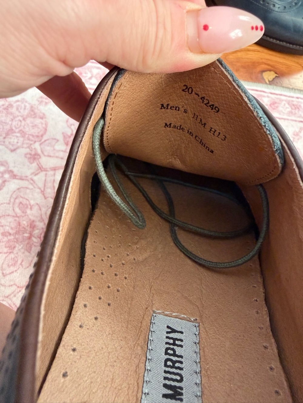 NWOT Johnston & Murphy Navy Leather Wingtip Derbys | $250 MSRP - Picture 5 of 9